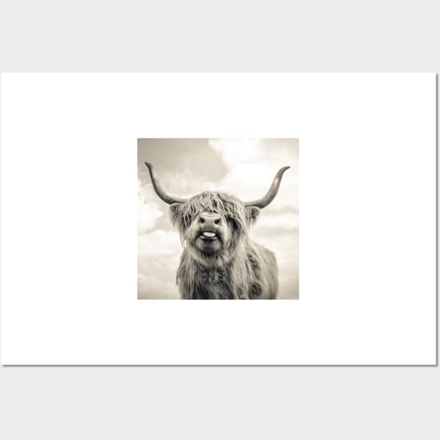 Cheeky Highland Cow Wall Art by wildtribe